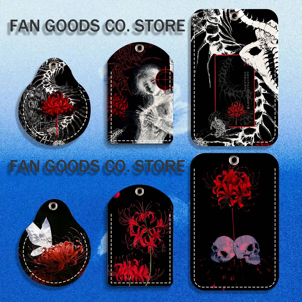 Leatherwork Keychain - พวงกุญแจรูปดอกลิลลี่สีแดง T-Tokyo Red Spider Lily G-Ghoul