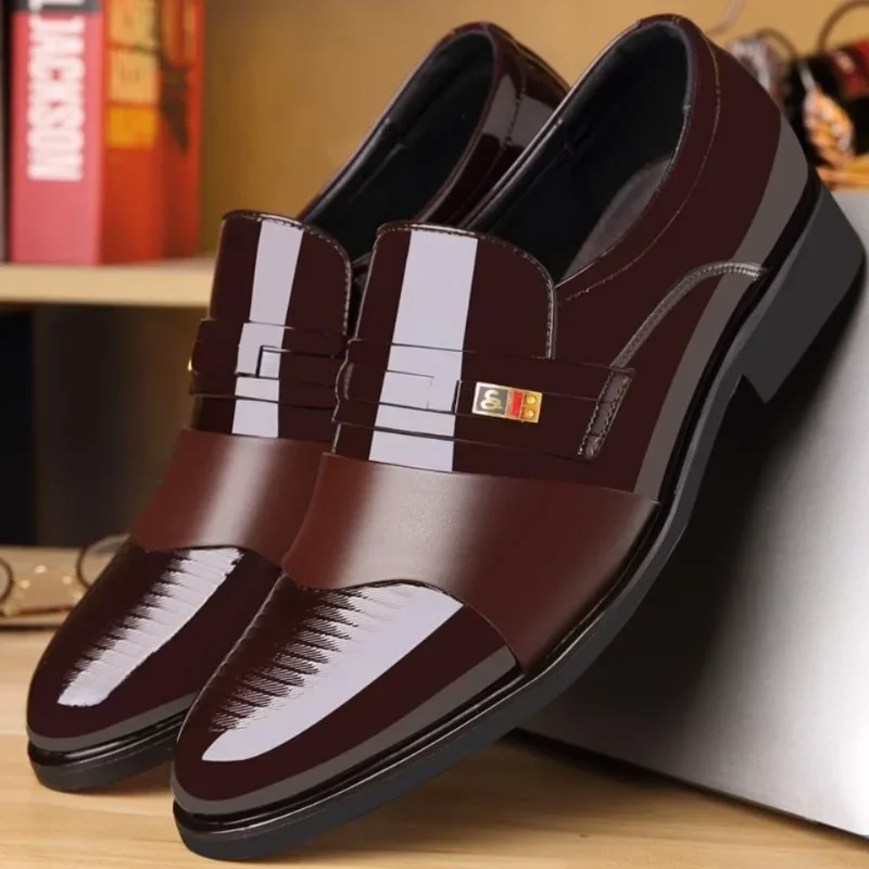Leather Work Oxfords - รองเท้าหนังสําหรับชายงานแต่งงานอย่างเป็นทางการ Oxfords ธุรกิจ Casual Office รองเท้าทํางานสําหรับชายคลาสสิก