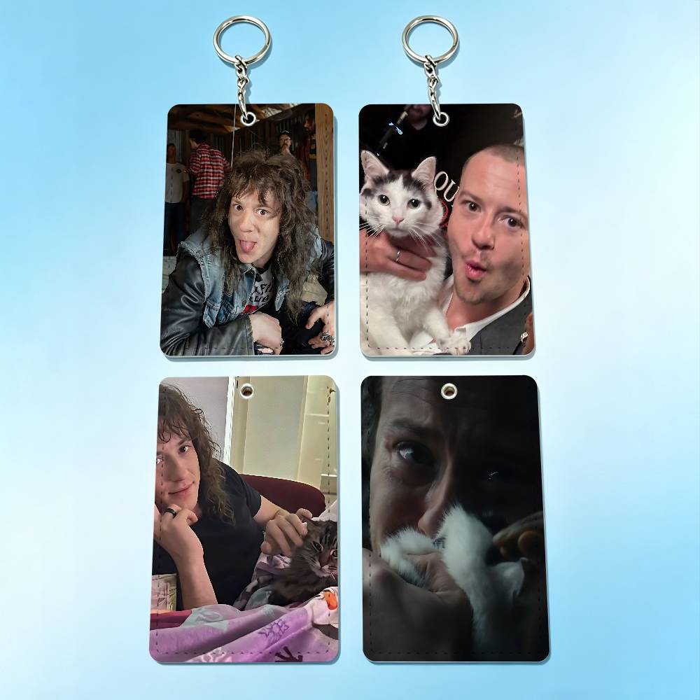 Leatherwork Keychain - พวงกุญแจใส่บัตรรูปแมว J-Joseph Quinn สำหรับใส่บัตรธนาคาร บัตรทำงาน บัตรนักเรียน