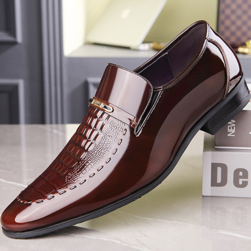 Leather Work Oxfords - รองเท้าหนังผู้ชายสิทธิบัตรหนังธุรกิจรองเท้าชี้ Toe แพลตฟอร์มทํางานผู้ชายใหม่ Plus ขนาด Zapatos