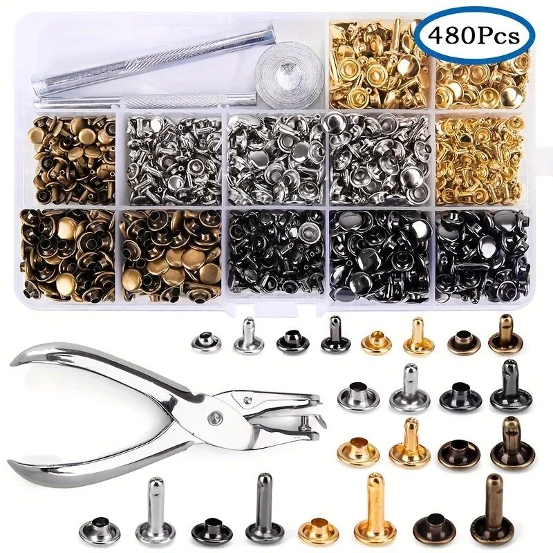 Rivet Setter Tool - โลหะคู่หมวก Rivets Studs รอบ Rivet สําหรับ