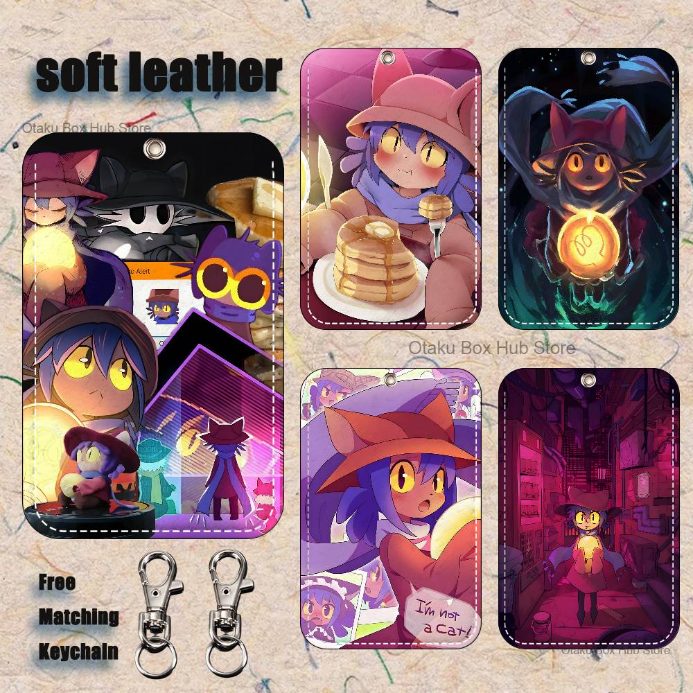 Leatherwork Keychain - อะนิเมะ N-Niko O-OneshotS พวงกุญแจสำหรับธุรกิจธนาคาร ที่ใส่บัตรทำงาน ที่ใส่บัตรนักเรียน