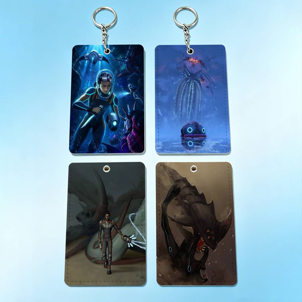 Leatherwork Keychain - Hot Game S-Subnautica 2 ที่ใส่บัตรพร้อมพวงกุญแจ สำหรับใส่บัตรธนาคาร