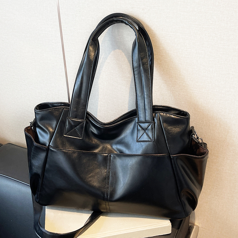 Leather Workshop - กระเป๋าถือหนังแท้สไตล์เรโทรสำหรับผู้หญิง กระเป๋าสะพายไหล่แบบหลายช่อง ความจุขนาดใหญ่ เหมาะสำหรับช้อปปิ้ง ทำงาน และท่องเที่ยวช่วงสุดสัปดาห์