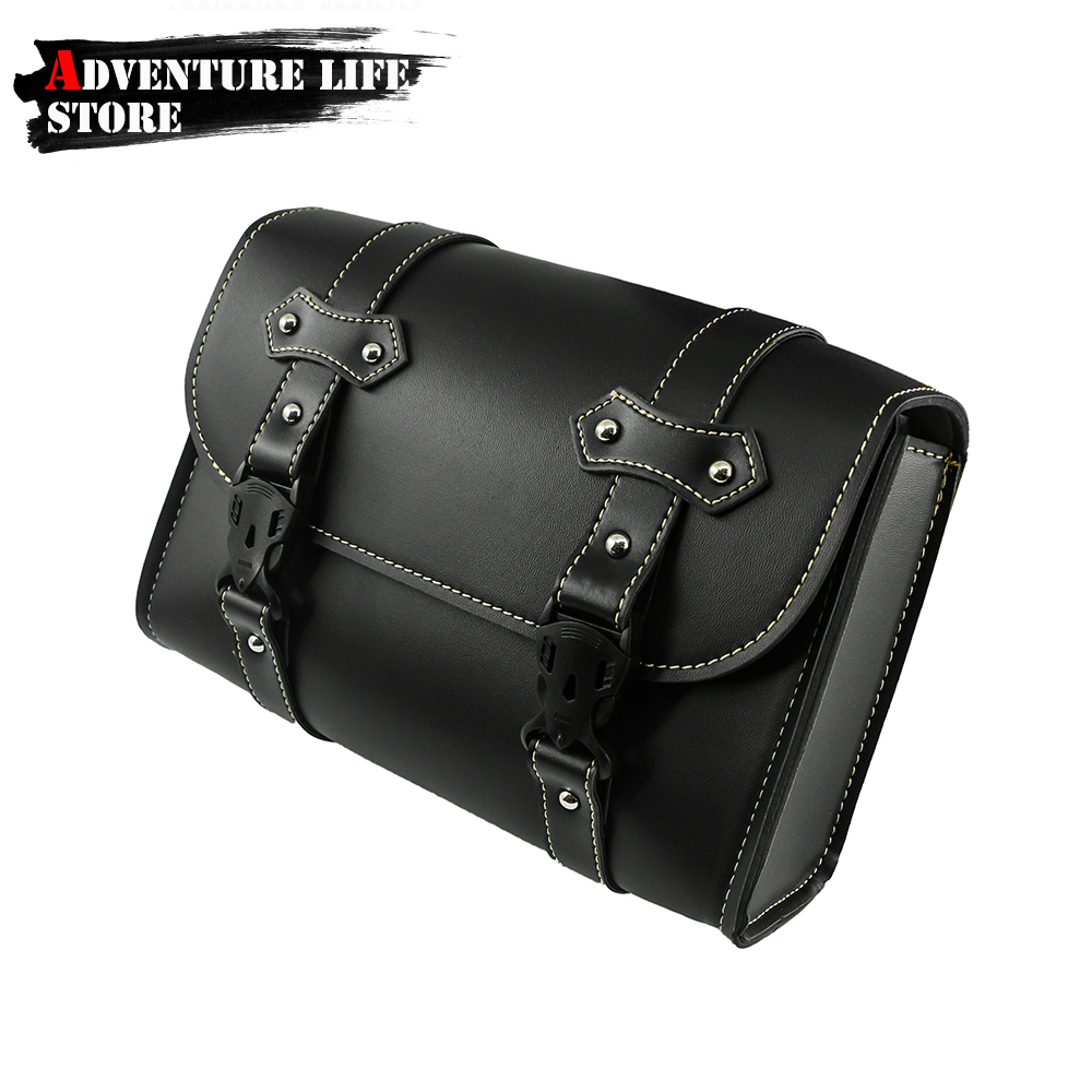 Leather Workshop - ด้านหลัง Saddlebag ชุดด้านข้าง PU หนังกระเป๋าอานกระเป๋าเครื่องมือสำหรับ Harley