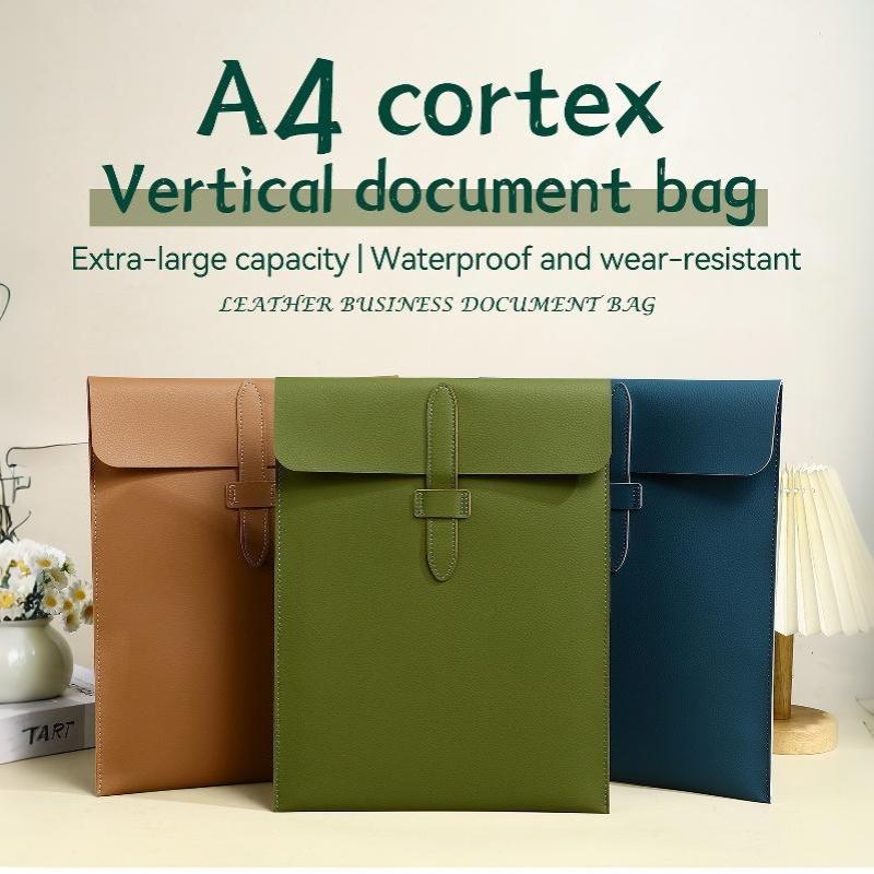 Leather Work Folder - แฟ้มเอกสารหนังหนาทนต่อรอยขีดข่วนขนาด A4 สำหรับเก็บเอกสารสัญญาในงานสำนักงานและการประชุมธุรกิจ