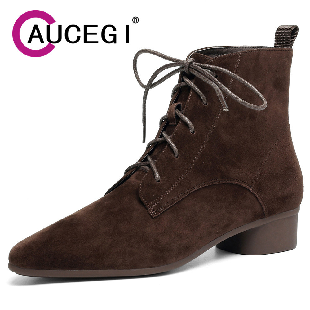Leather Work For Kids - รองเท้าบูทข้อเท้าแบบเรียบง่ายสำหรับผู้หญิงและเด็ก ยี่ห้อ Aucegi รุ่นใหม่ประจำปี 2026 สำหรับฤดูใบไม้ร่วงและฤดูหนาว