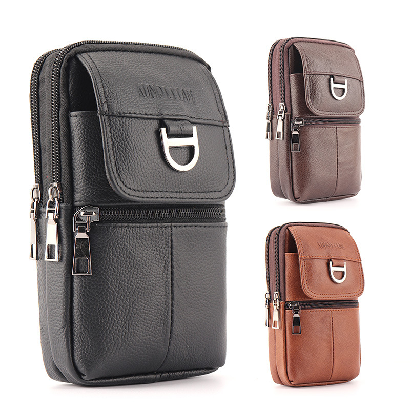 Leatherwork Bag - กระเป๋าคาดเอวหนังสำหรับผู้ชาย - กระเป๋าคาดเข็มขัดใส่โทรศัพท์มือถือความจุขนาดใหญ่ - กระเป๋าเป้สะพายหลังสำหรับทำงานกลางแจ้ง, กระเป๋าเดินป่าสำหรับเล่นกีฬา,