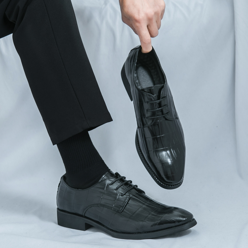 รองเท้าหนังผู้ชายใหม่คุณภาพสูง - Leather Work Oxfords บทวิจารณ์และราคา