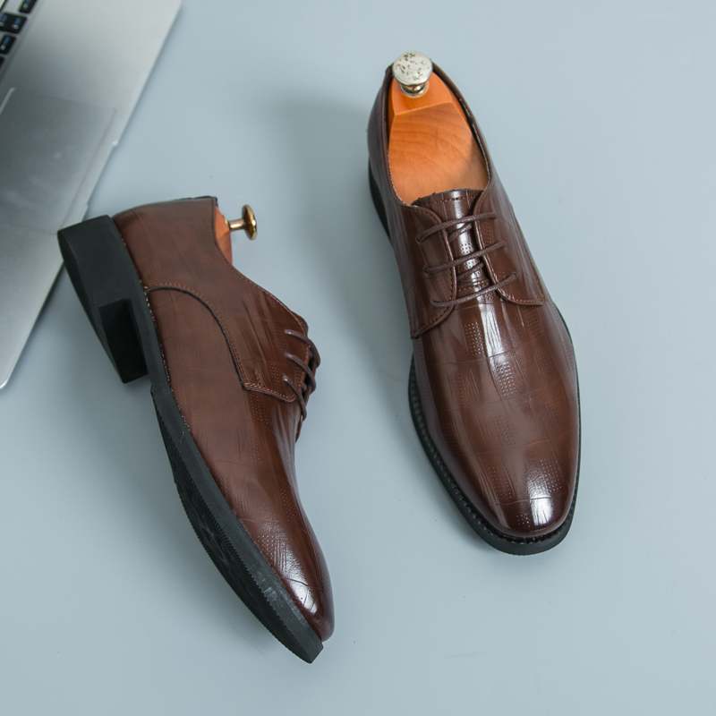 รองเท้าหนังผู้ชายใหม่คุณภาพสูง - Leather Work Oxfords บทวิจารณ์และราคา