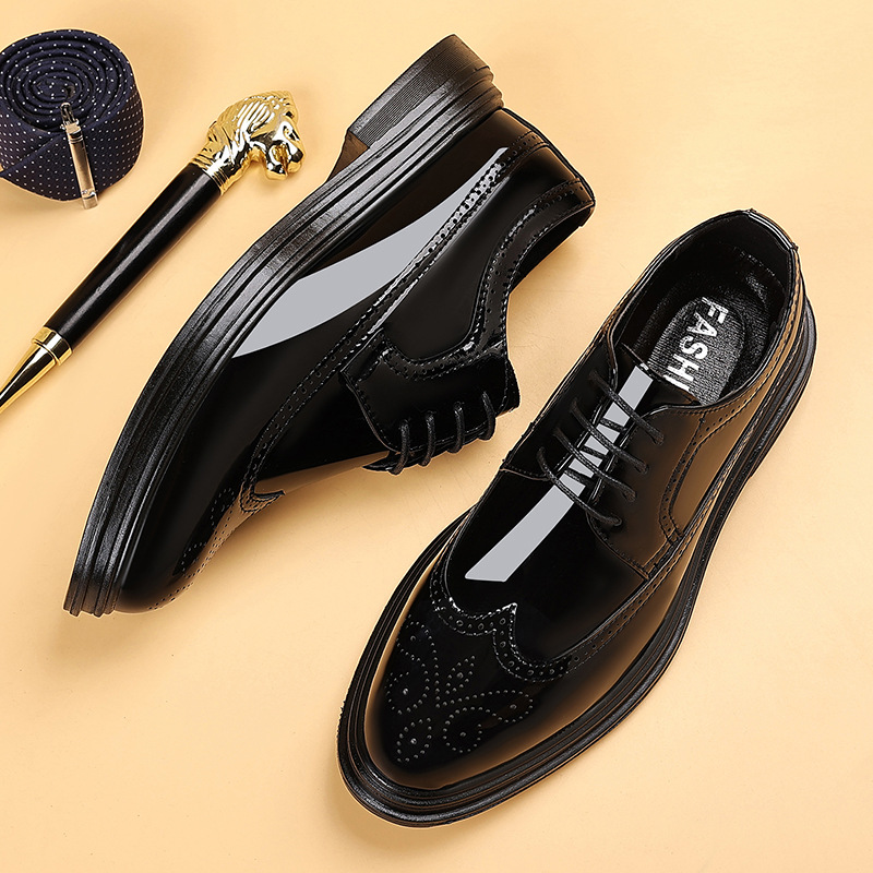 รองเท้าหนังแก้วผู้ชายแบบ Brogu - Leather Work Oxfords บทวิจารณ์และราคา