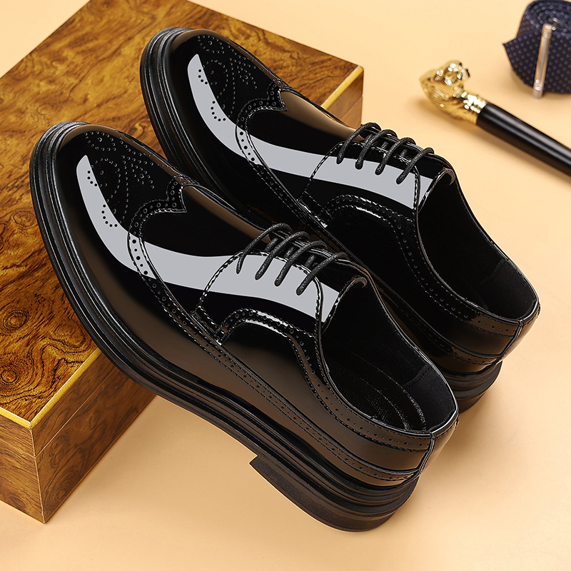 รองเท้าหนังแก้วผู้ชายแบบ Brogu - Leather Work Oxfords บทวิจารณ์และราคา
