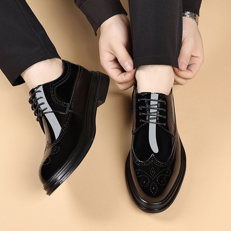 รองเท้าหนังแก้วผู้ชายแบบ Brogu - Leather Work Oxfords บทวิจารณ์และราคา