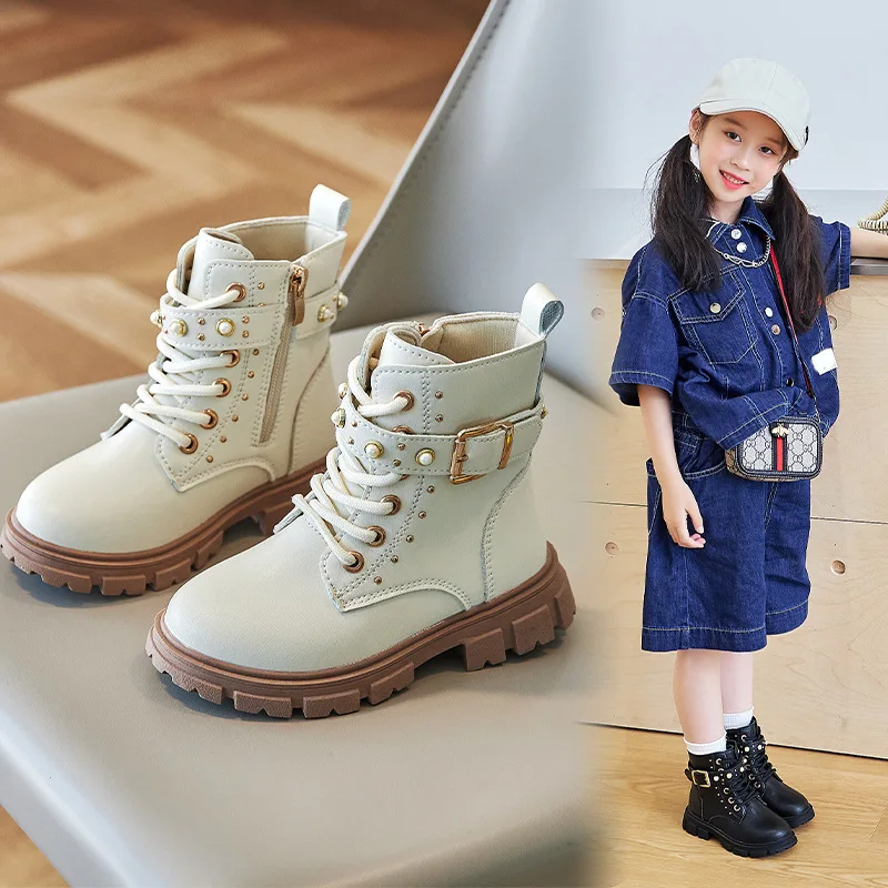 รองเท้าบูทสั้นบุขนสำหรับเด็กผู - Leather Work For Kids บทวิจารณ์และราคา