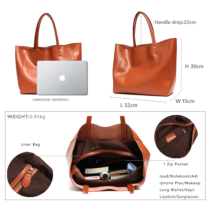Minimalist Big Tote กระเป๋าผู้ - Leather Workshop บทวิจารณ์และราคา