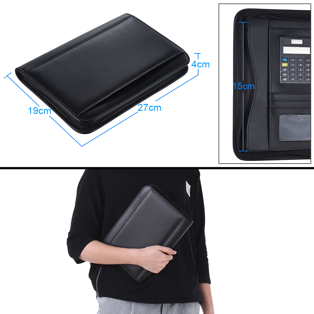 เคส A5จัดระเบียบแฟ้มผลงานธุรกิ - Leather Work Folder บทวิจารณ์และราคา