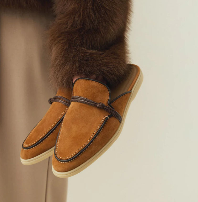 รองเท้าโลฟเฟอร์หนังกลับแบบมีพู - Leather Work For Kids บทวิจารณ์และราคา