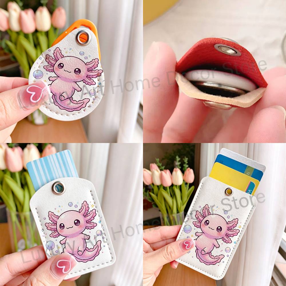 พวงกุญแจการ์ตูน A-Axolotl สีชม - Leatherwork Keychain บทวิจารณ์และราคา