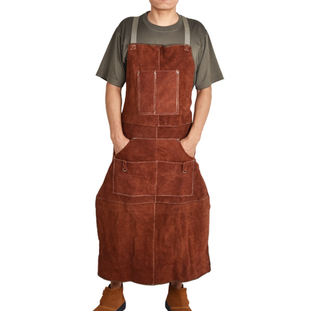 ผ้ากันเปื้อนหนังวัวสีน้ำตาลสำห - Leather Workshop บทวิจารณ์และราคา