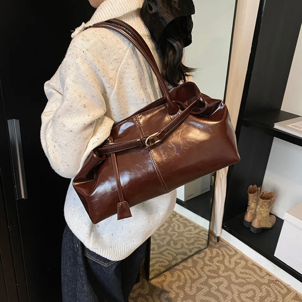 กระเป๋าถือหนัง PU แบบโฮโบสำหรั - Leather Workshop บทวิจารณ์และราคา
