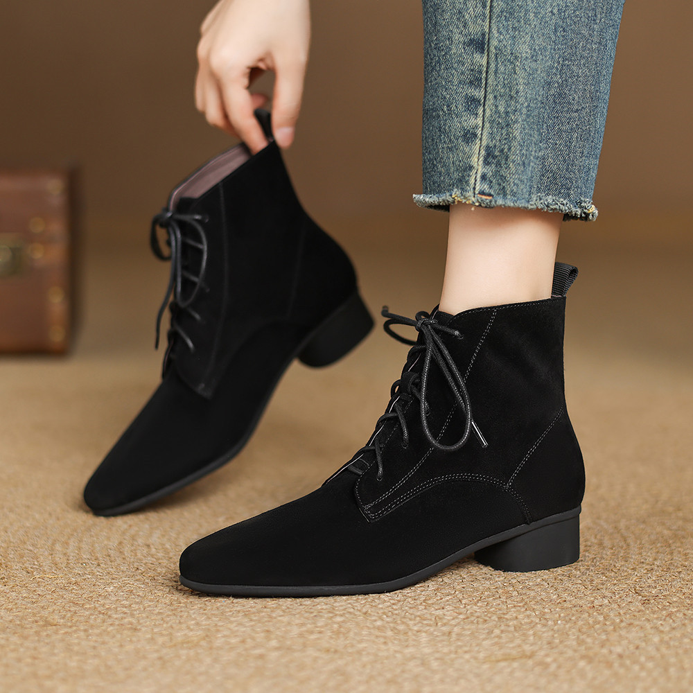 รองเท้าบูทข้อเท้าแบบเรียบง่ายส - Leather Work For Kids บทวิจารณ์และราคา