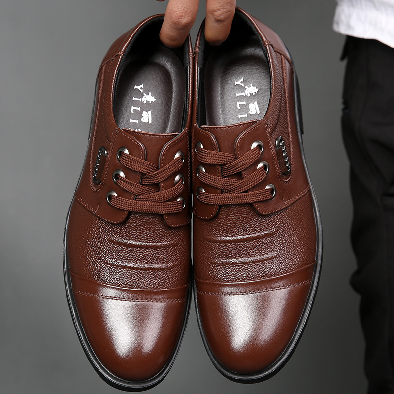 ฤดูหนาวแท้ผู้ชายหนังอย่างเป็นท - Leather Work Oxfords บทวิจารณ์และราคา