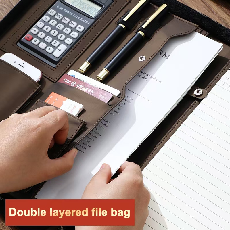 PU หนัง Portafolio A4 เอกสารซิ - Leather Work Folder บทวิจารณ์และราคา
